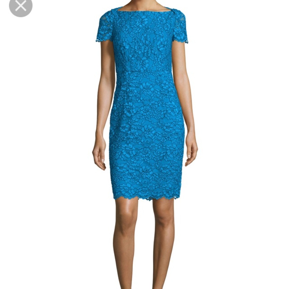 Diane Von Furstenberg Blue Lace Cocktail Dress